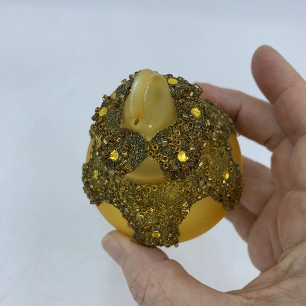 Vtg‎ Amber Finial Ornament 7